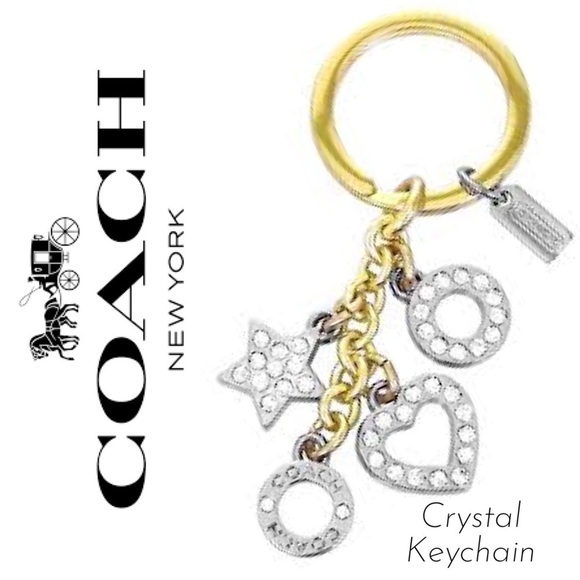 COACH OPEN HEART KEY RING CHAIN LETTERS C O A C H CHARM - Picture 1 of 4